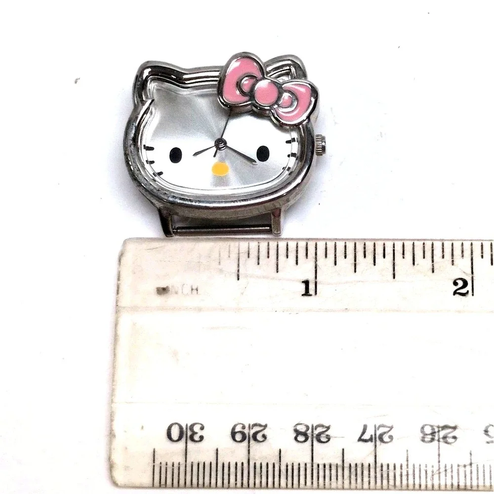 Sanrio Hello Kitty Watch HKAQ5113 Face Shape Pink Bow Interchangeable Bands Box